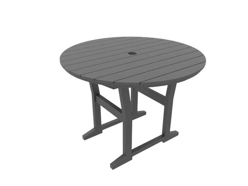 Coastline Café Round Dining Table by Seaside Casual Outdoor Dining Table Seaside Casual Furniture Charcoal 
