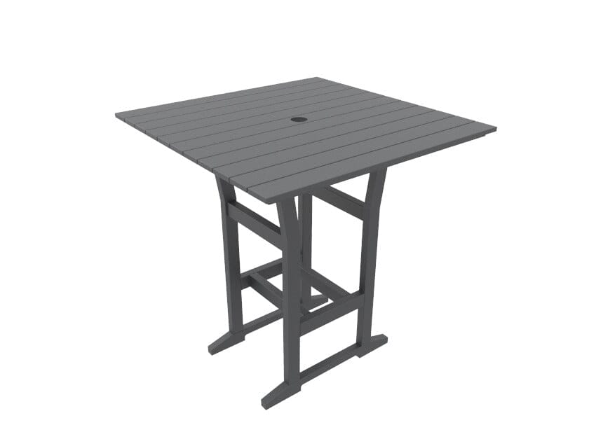 Coastline Café Square Bar Table by Seaside Casual Outdoor Bar Table Seaside Casual Furniture Gray 
