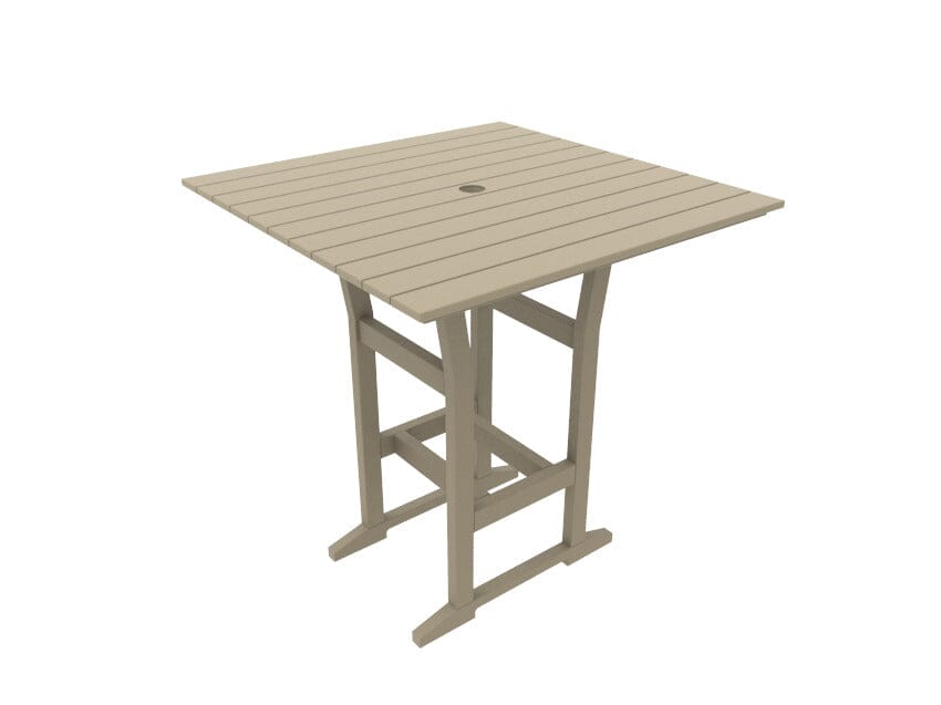Coastline Café Square Bar Table by Seaside Casual Outdoor Bar Table Seaside Casual Furniture Natural 