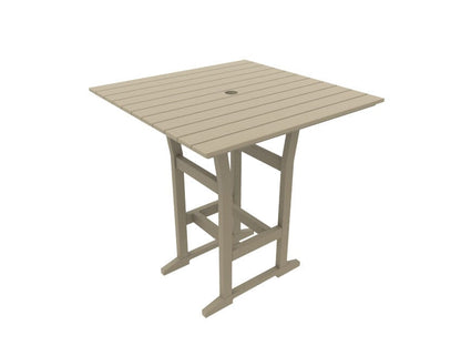 Coastline Café Square Bar Table by Seaside Casual Outdoor Bar Table Seaside Casual Furniture Natural 