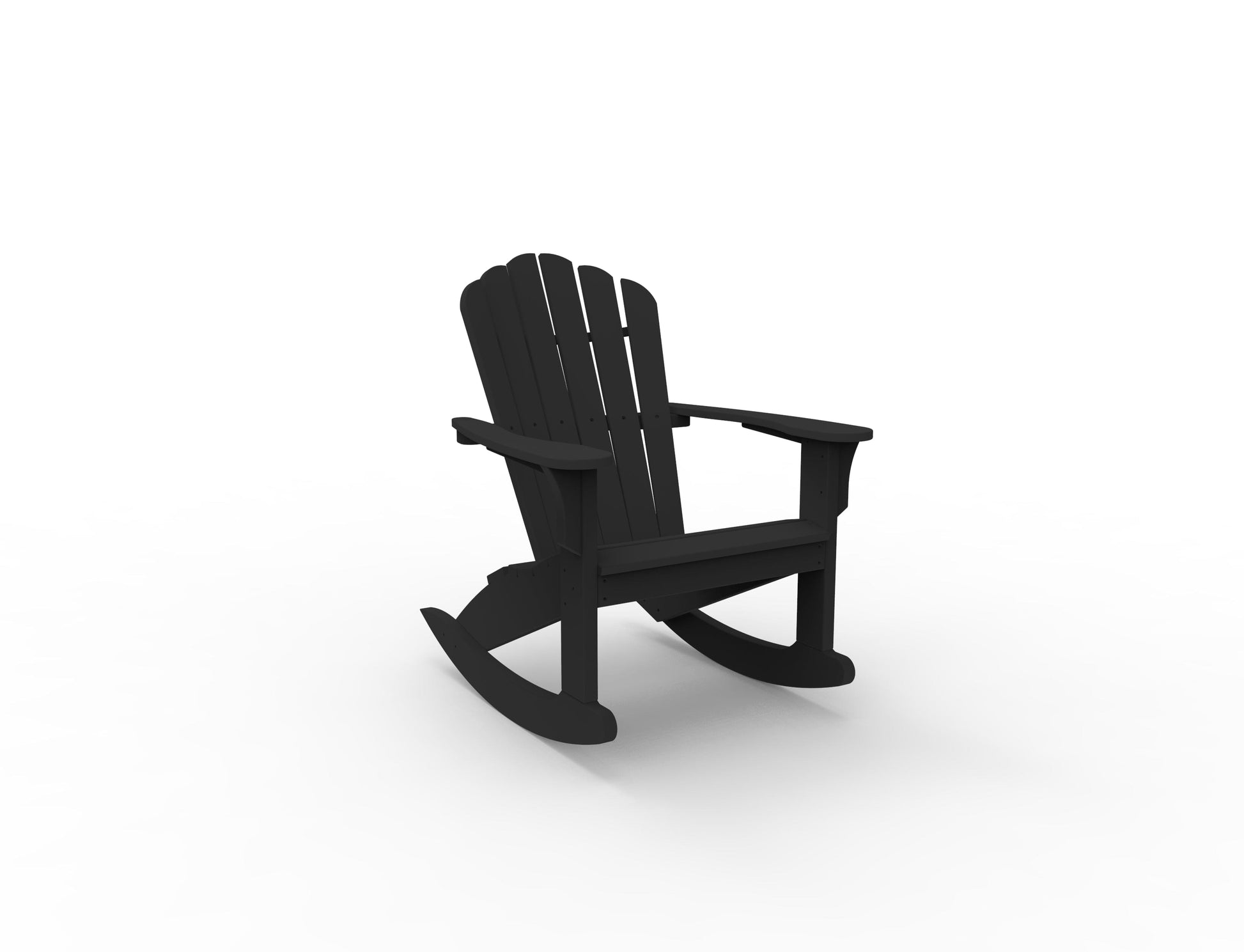 Coastline Harbor View Adirondack Rocker by Seaside Casual Outdoor Rocking Chair Seaside Casual Furniture Black No - Fitted Cushion 