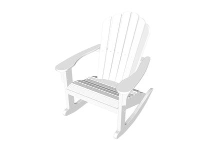 Coastline Harbor View Adirondack Rocker by Seaside Casual Outdoor Rocking Chair Seaside Casual Furniture Heathered-Smoke No - Fitted Cushion 