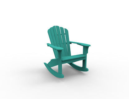 Coastline Harbor View Adirondack Rocker by Seaside Casual Outdoor Rocking Chair Seaside Casual Furniture Teal No - Fitted Cushion 