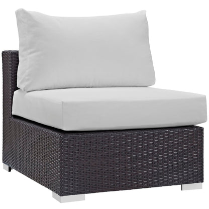 Convene 10 Piece Outdoor Patio Sectional Set in Espresso White by Modway (EEI-2169) Sectional Set Modway 