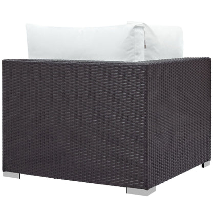 Convene 10 Piece Outdoor Patio Sectional Set in Espresso White by Modway (EEI-2169) Sectional Set Modway 