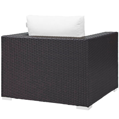 Convene 10 Piece Outdoor Patio Sectional Set in Espresso White by Modway (EEI-2169) Sectional Set Modway 