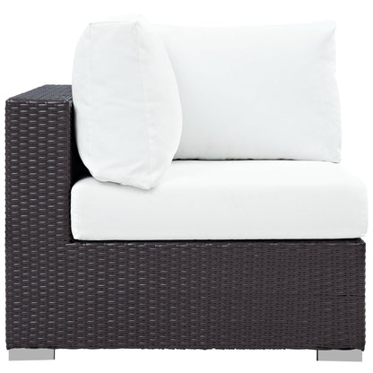 Convene 10 Piece Outdoor Patio Sectional Set in Espresso White by Modway (EEI-2169) Sectional Set Modway 