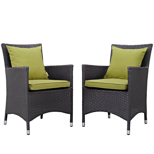 Convene 2 Piece Outdoor Patio Dining Set in Espresso Peridot by Modway (EEI-2188) Dining Chair Modway 