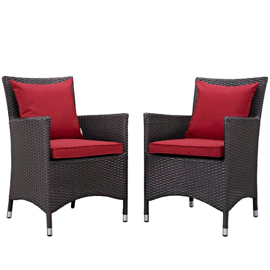 Convene 2 Piece Outdoor Patio Dining Set in Espresso Red by Modway (EEI-2188) Dining Chair Modway 