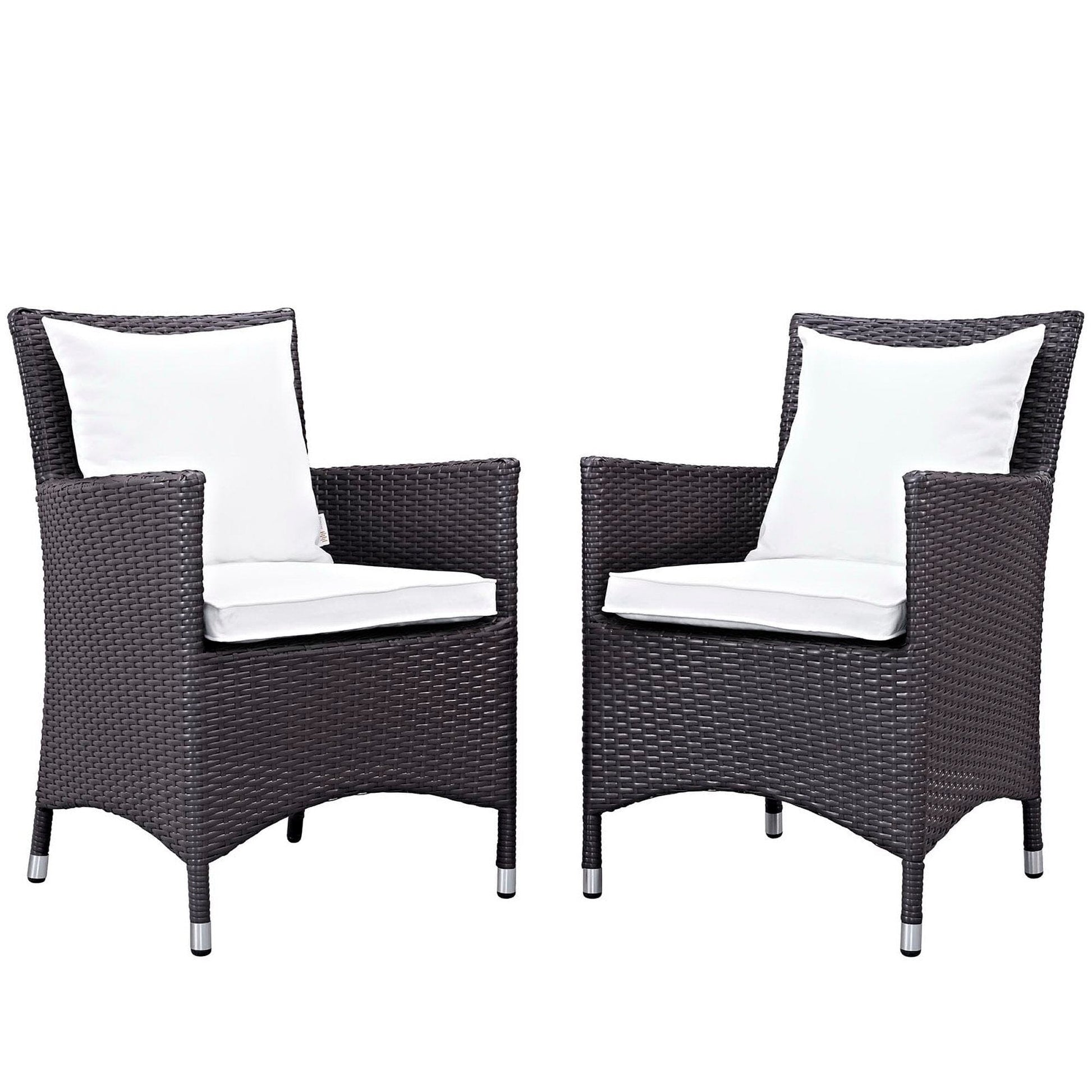 Convene 2 Piece Outdoor Patio Dining Set in Espresso White by Modway (EEI-2188) Dining Chair Modway 