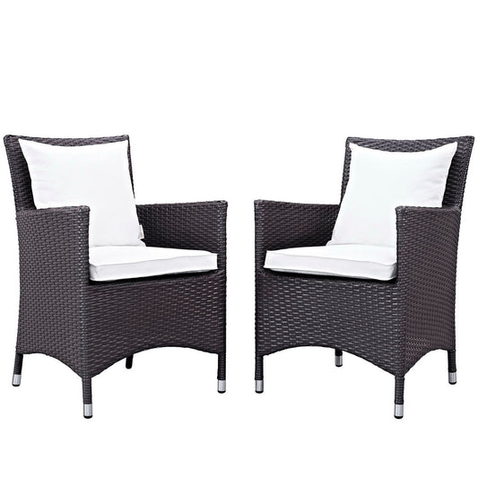 Convene 2 Piece Outdoor Patio Dining Set in Espresso White by Modway (EEI-2188) Dining Chair Modway 