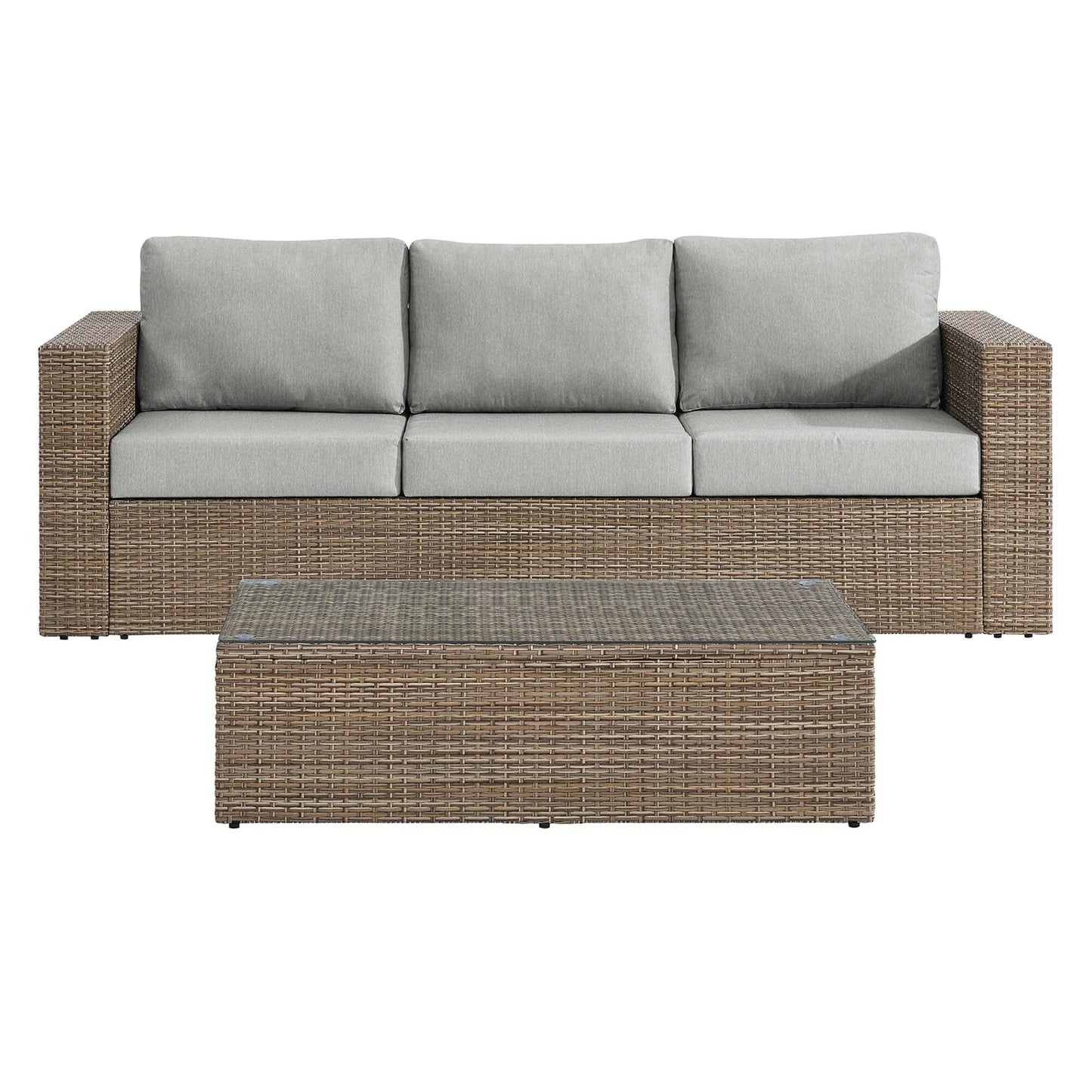 Convene 2-Piece Outdoor Patio Furniture Set in Cappuccino Gray by Modway (EEI-6333) Sofa Modway 