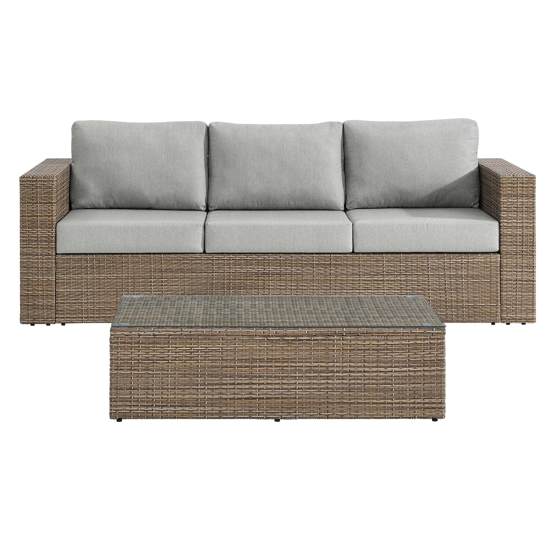Convene 2-Piece Outdoor Patio Furniture Set in Cappuccino Gray by Modway (EEI-6333) Sofa Modway 