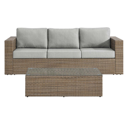Convene 2-Piece Outdoor Patio Furniture Set in Cappuccino Gray by Modway (EEI-6333) Sofa Modway 