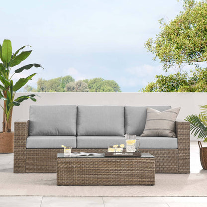 Convene 2-Piece Outdoor Patio Furniture Set in Cappuccino Gray by Modway (EEI-6333) Sofa Modway 