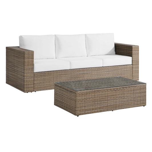 Convene 2-Piece Outdoor Patio Furniture Set in Cappuccino White by Modway (EEI-6333) Sofa Modway 