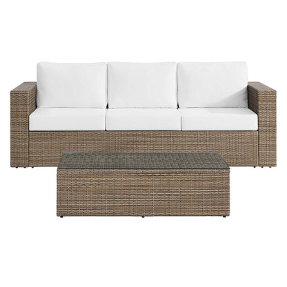 Convene 2-Piece Outdoor Patio Furniture Set in Cappuccino White by Modway (EEI-6333) Sofa Modway 