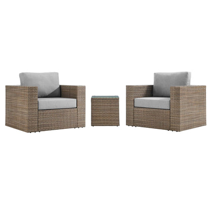 Convene 3-Piece Outdoor Patio Furniture Set in Cappuccino Gray by Modway (EEI-6327) Conversation Set Modway 