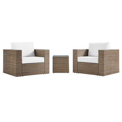 Convene 3-Piece Outdoor Patio Furniture Set in Cappuccino White by Modway (EEI-6327) Conversation Set Modway 
