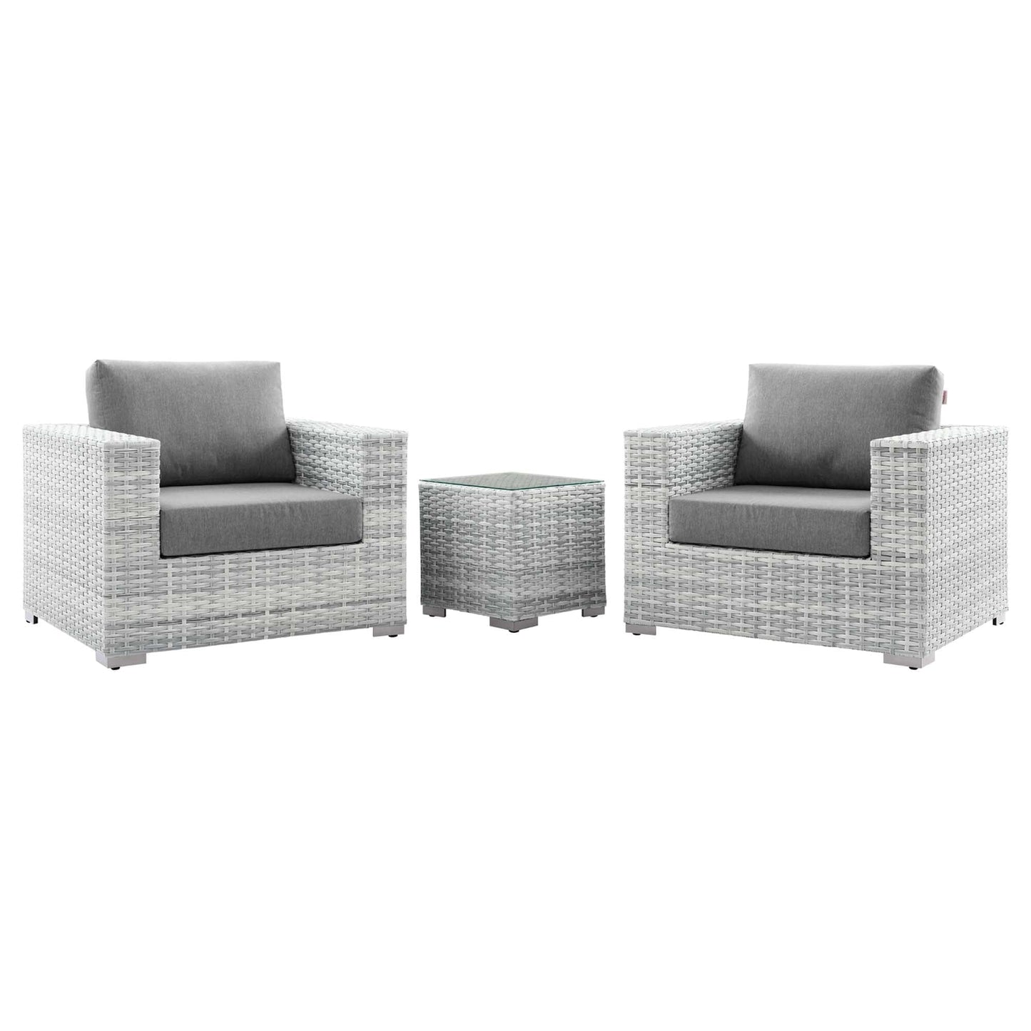 Convene 3-Piece Outdoor Patio Set in Light Gray Gray by Modway (EEI-5444) Conversation Set Modway 