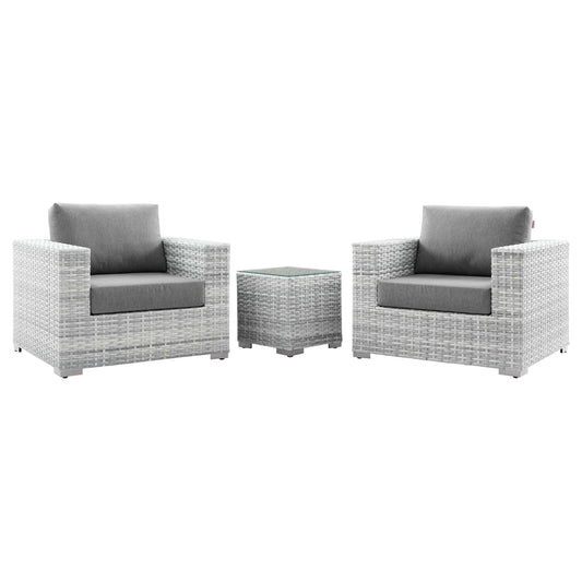 Convene 3-Piece Outdoor Patio Set in Light Gray Gray by Modway (EEI-5444) Conversation Set Modway 