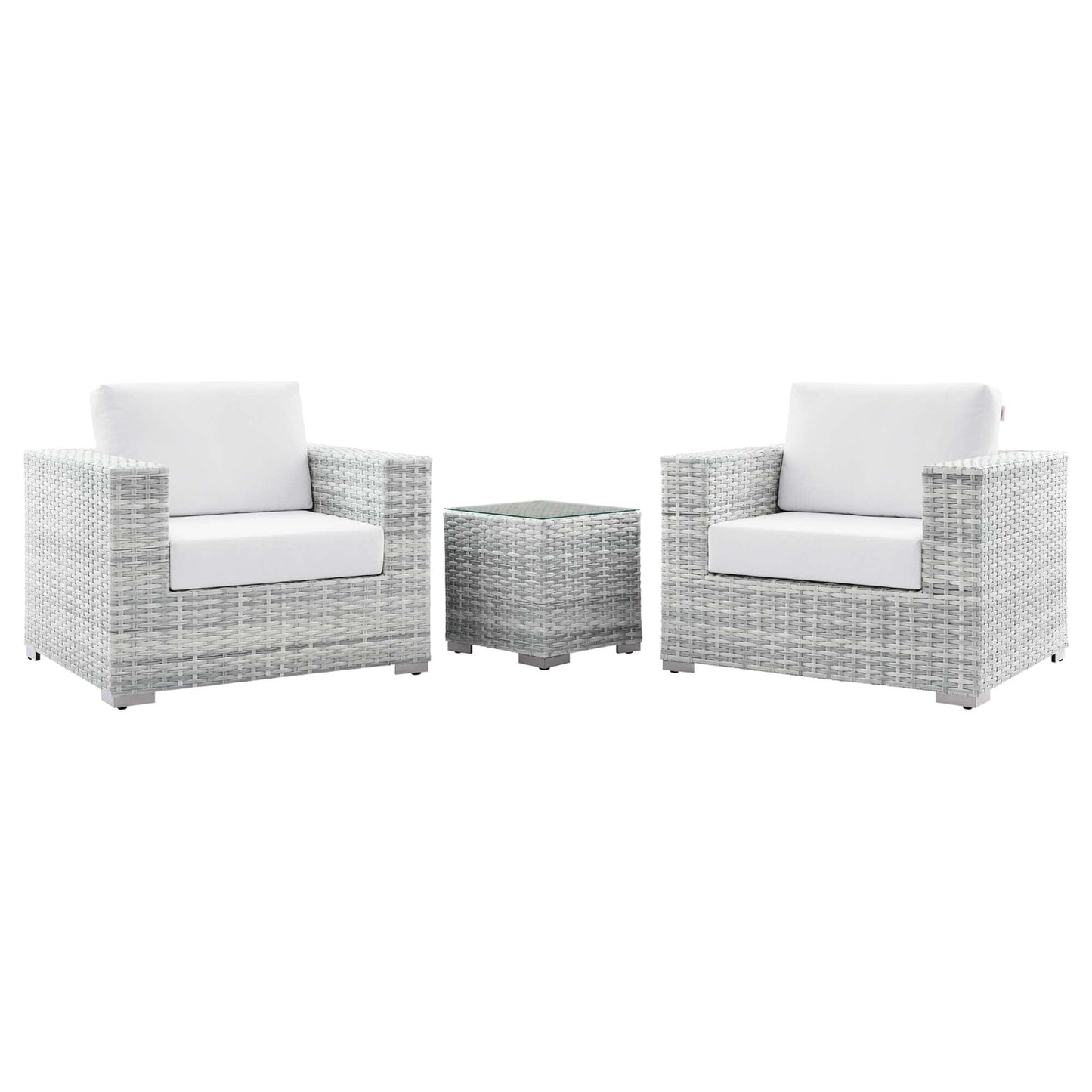 Convene 3-Piece Outdoor Patio Set in Light Gray White by Modway (EEI-5444) Conversation Set Modway 