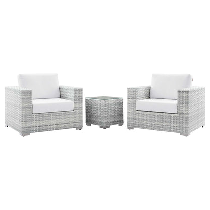 Convene 3-Piece Outdoor Patio Set in Light Gray White by Modway (EEI-5444) Conversation Set Modway 