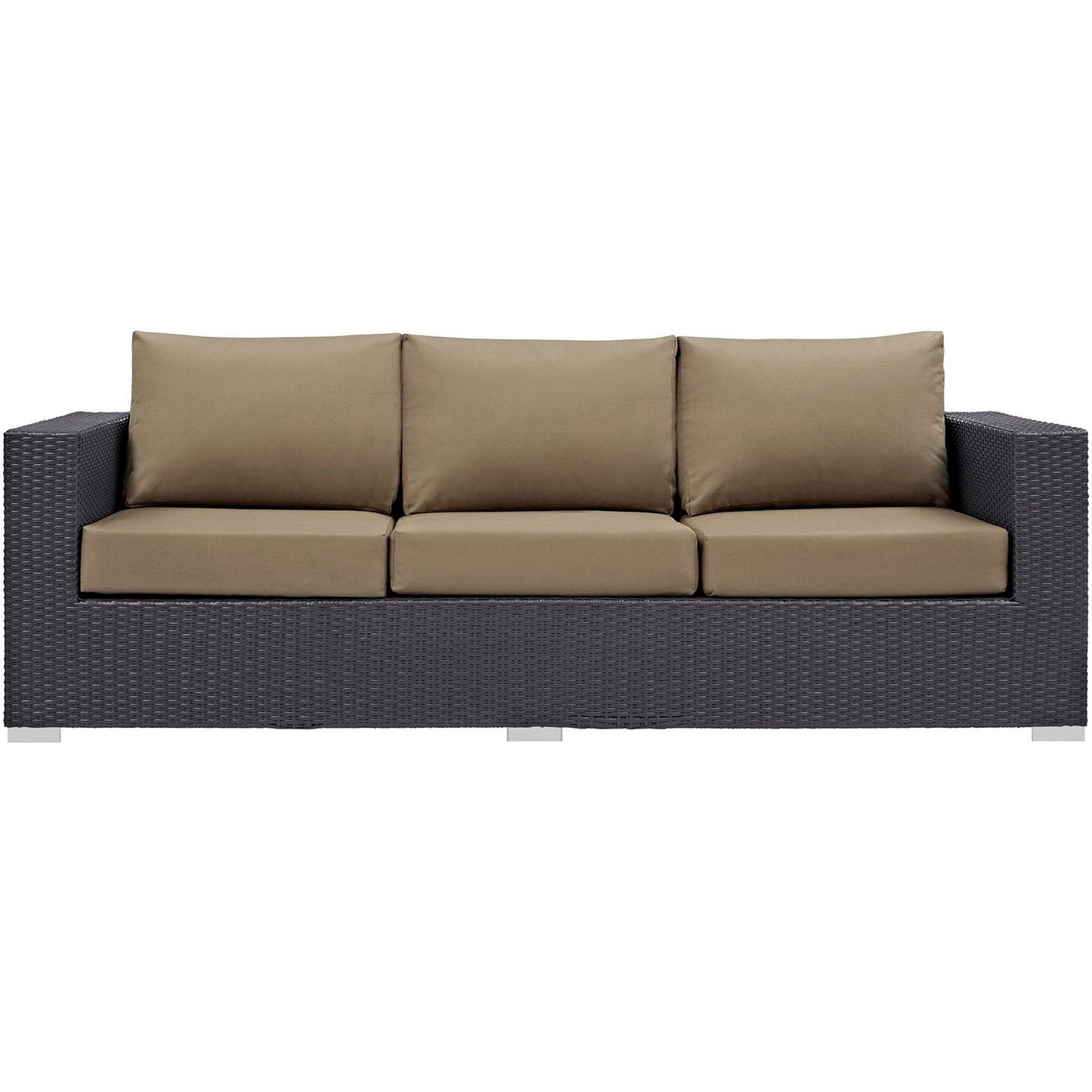 Convene 3 Piece Outdoor Patio Sofa Set in Espresso Mocha by Modway (EEI-2364) Conversation Set Modway 