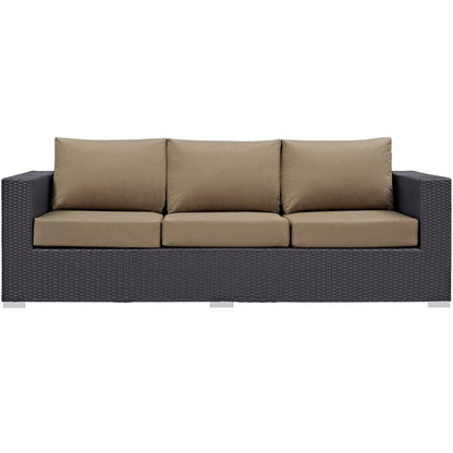 Convene 3 Piece Outdoor Patio Sofa Set in Espresso Mocha by Modway (EEI-2364) Conversation Set Modway 