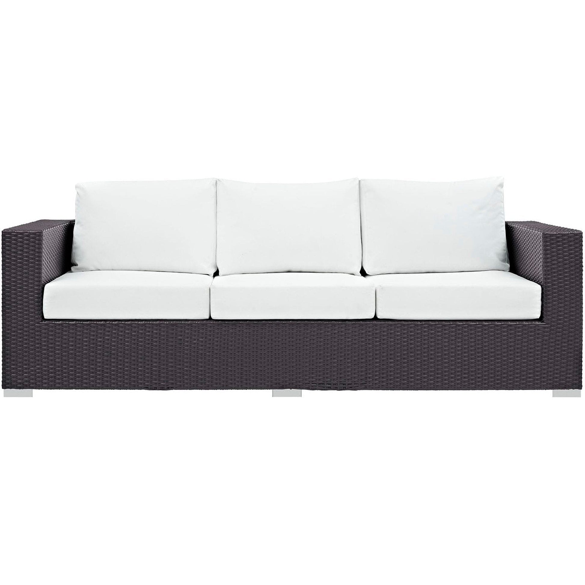 Convene 3 Piece Outdoor Patio Sofa Set in Espresso White by Modway (EEI-2178) Conversation Set Modway 