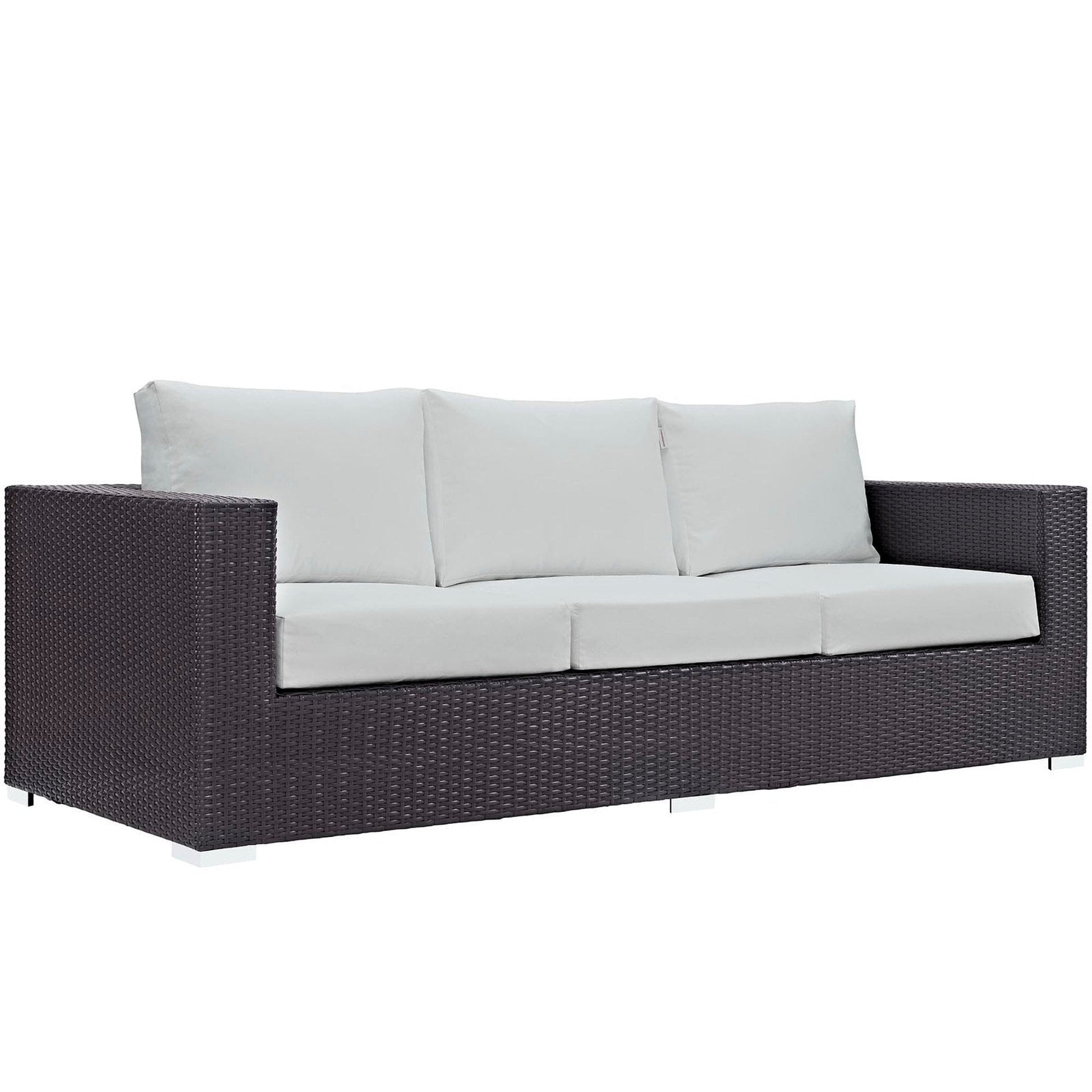 Convene 3 Piece Outdoor Patio Sofa Set in Espresso White by Modway (EEI-2178) Conversation Set Modway 