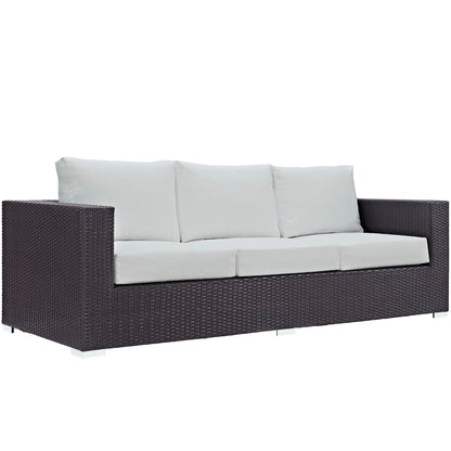 Convene 3 Piece Outdoor Patio Sofa Set in Espresso White by Modway (EEI-2178) Conversation Set Modway 