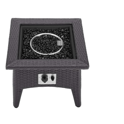 Convene 3 Piece Set Outdoor Patio with Fire Pit in Espresso Beige by Modway (EEI-3727) Conversation Set Modway 