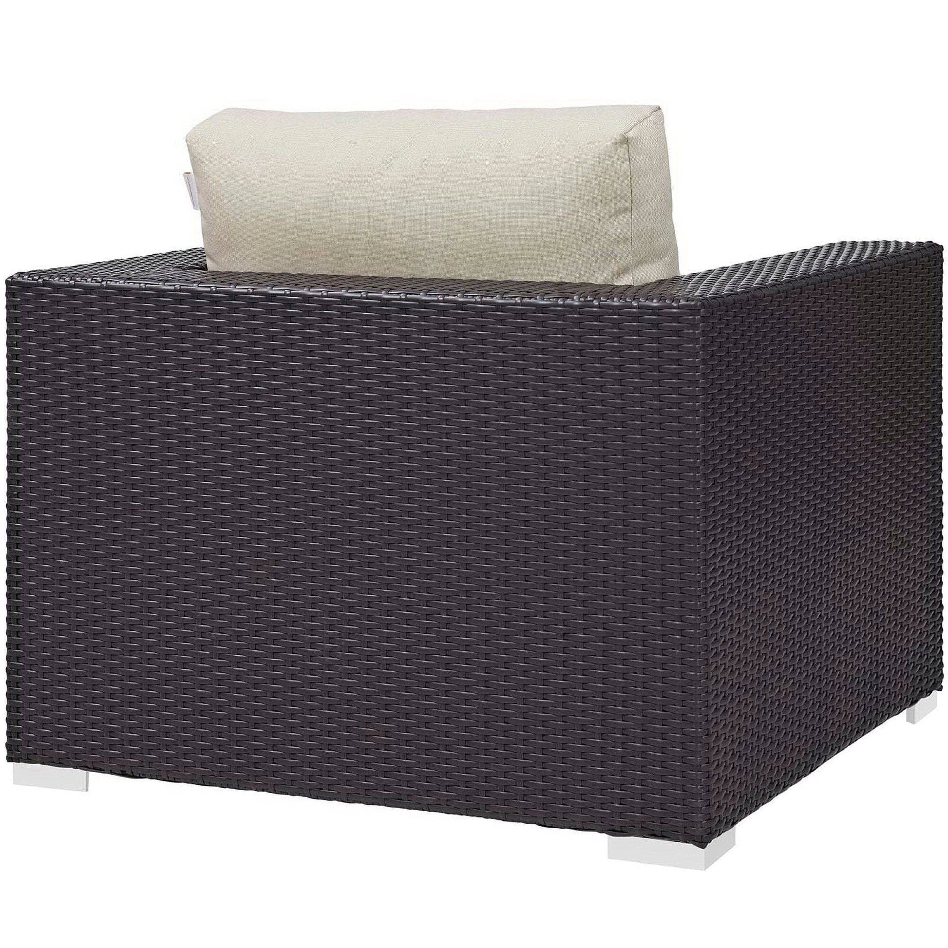 Convene 3 Piece Set Outdoor Patio with Fire Pit in Espresso Beige by Modway (EEI-3727) Conversation Set Modway 