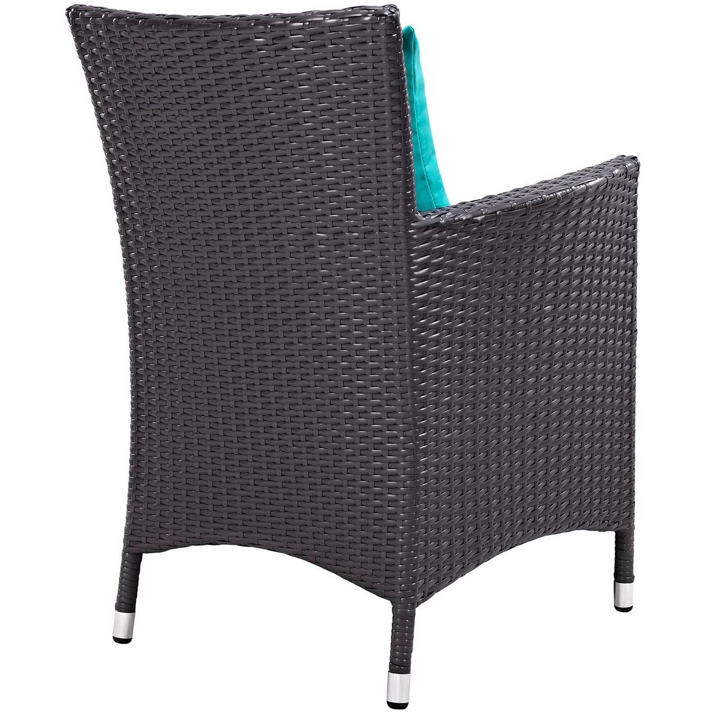 Convene 3 Piece Set Outdoor Patio with Fire Pit in Espresso Turquoise by Modway (EEI-3729) Conversation Set Modway 