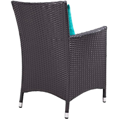 Convene 3 Piece Set Outdoor Patio with Fire Pit in Espresso Turquoise by Modway (EEI-3729) Conversation Set Modway 