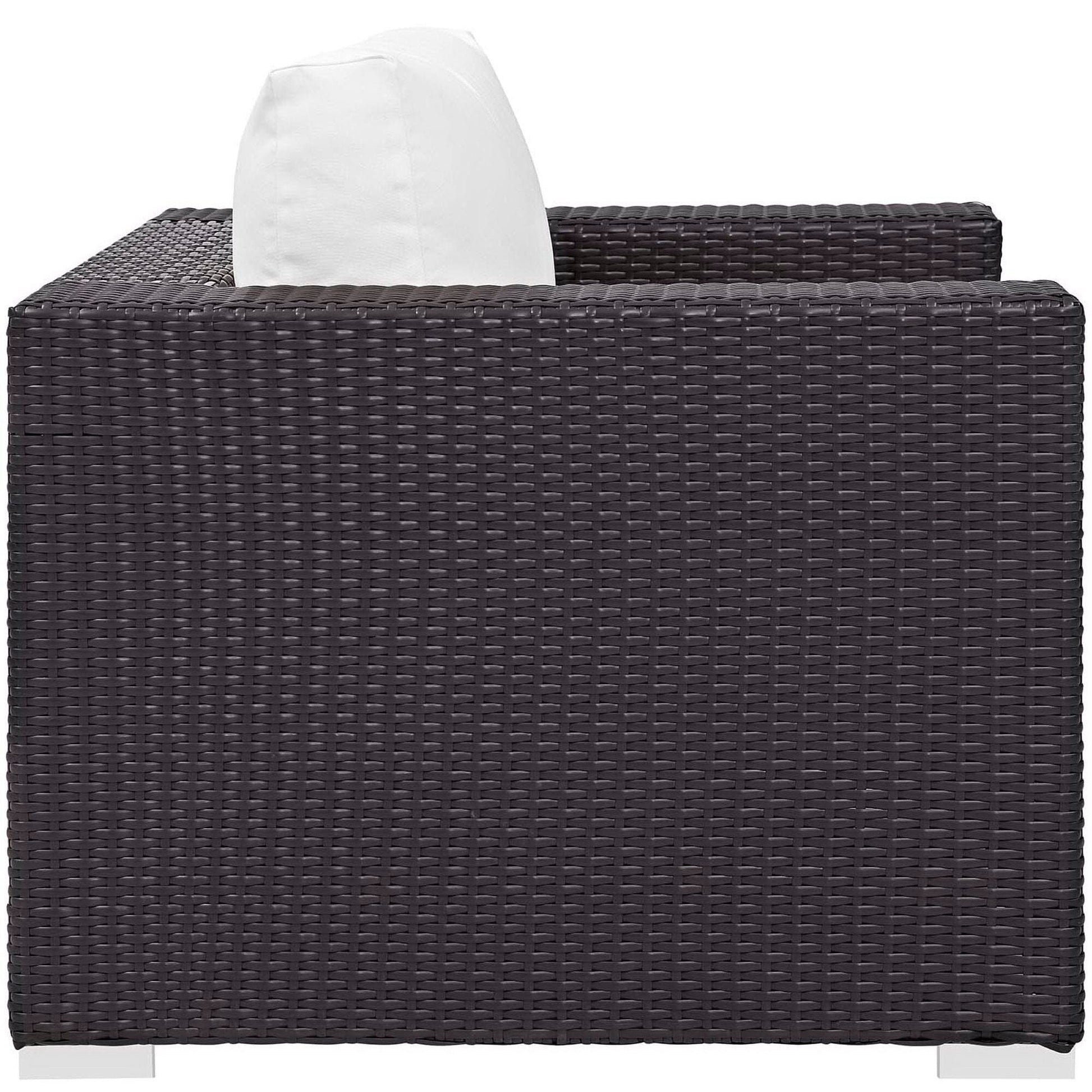 Convene 3 Piece Set Outdoor Patio with Fire Pit in Espresso White by Modway (EEI-3727) Conversation Set Modway 