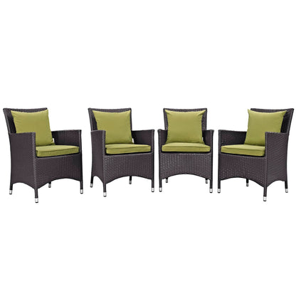 Convene 4 Piece Outdoor Patio Dining Set in Espresso Peridot by Modway (EEI-2190) Dining Chair Modway 