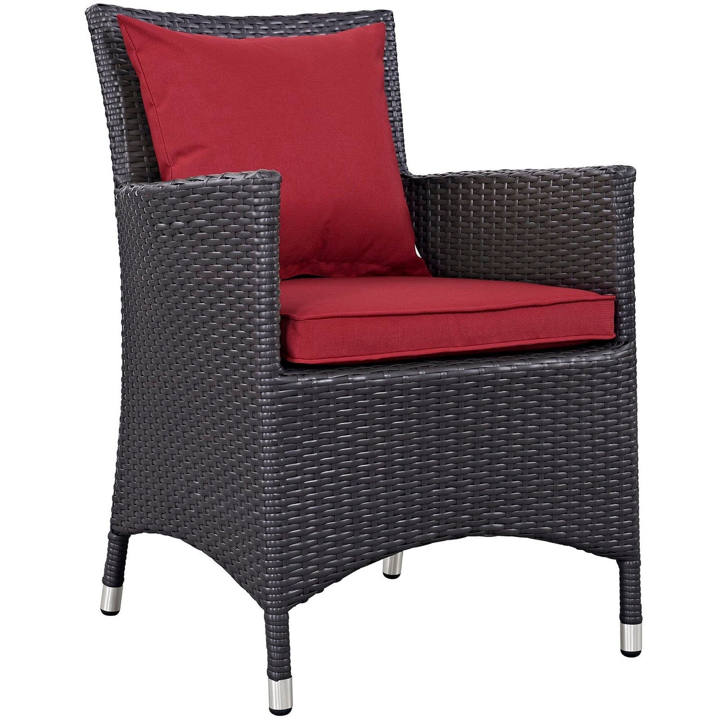 Convene 4 Piece Outdoor Patio Dining Set in Espresso Red by Modway (EEI-2190) Dining Chair Modway 