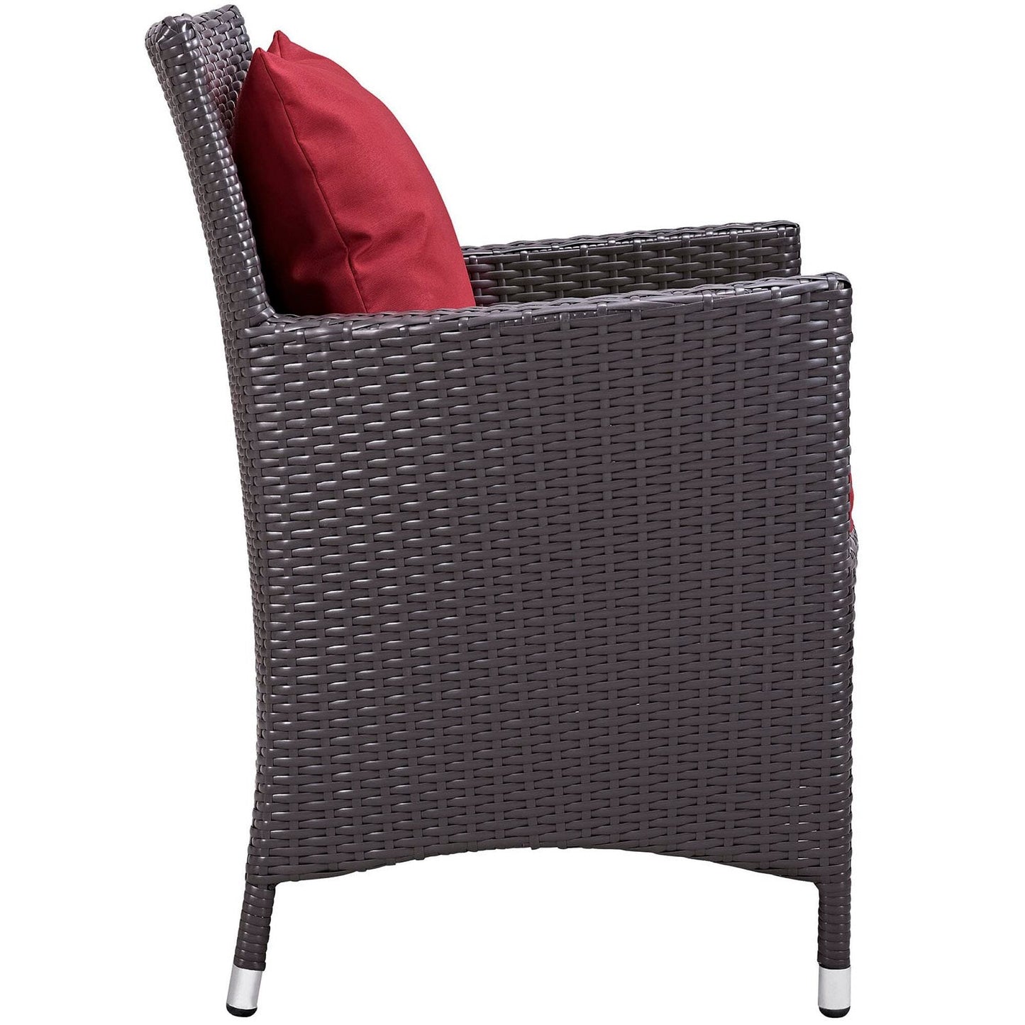 Convene 4 Piece Outdoor Patio Dining Set in Espresso Red by Modway (EEI-2190) Dining Chair Modway 