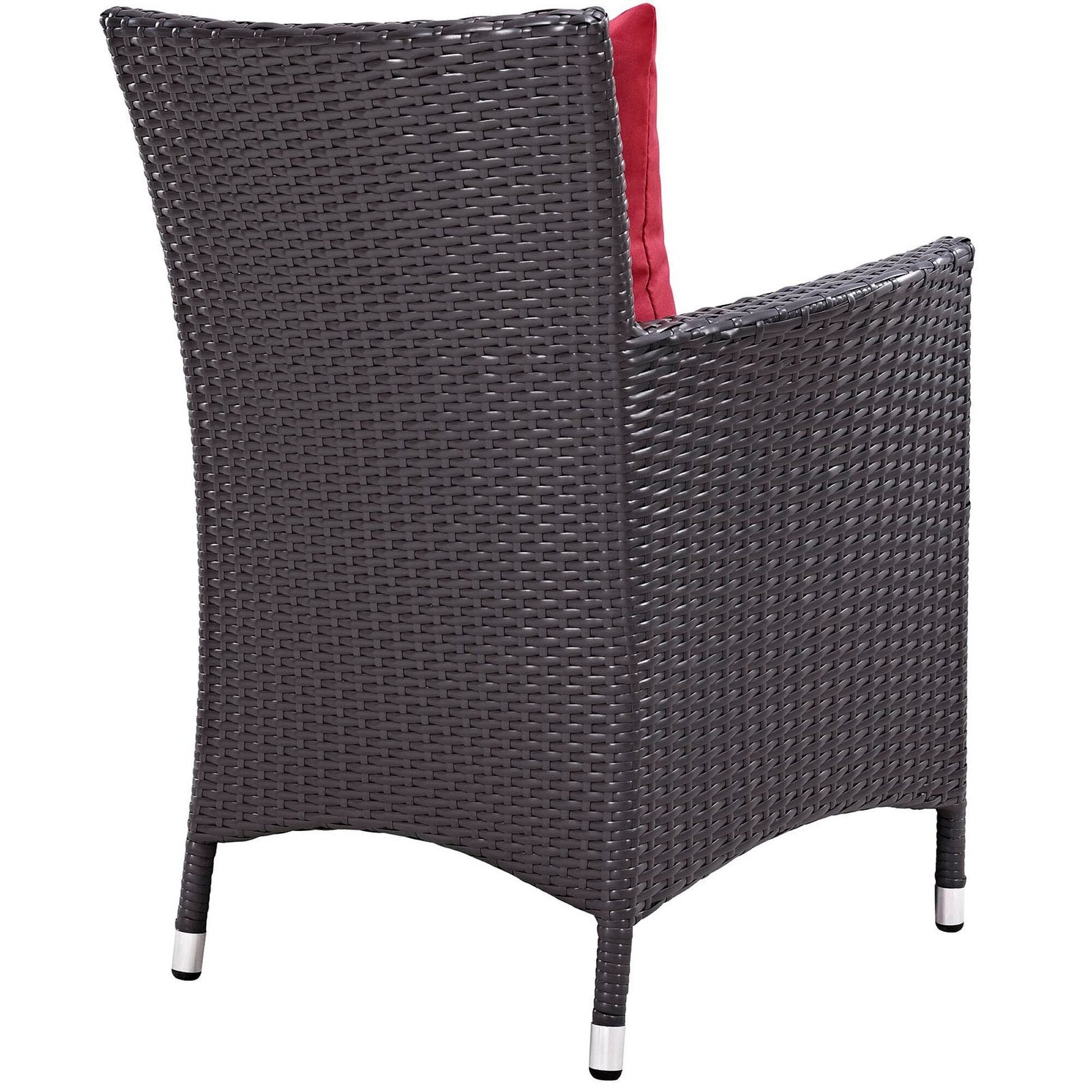 Convene 4 Piece Outdoor Patio Dining Set in Espresso Red by Modway (EEI-2190) Dining Chair Modway 