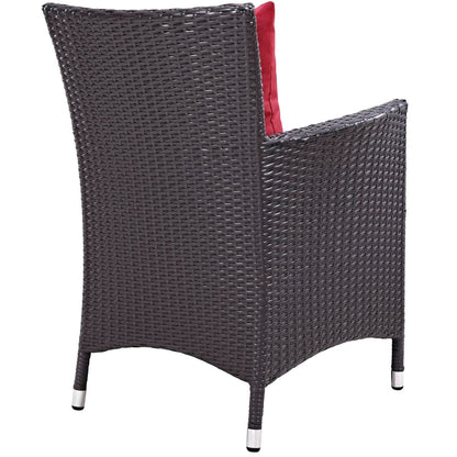 Convene 4 Piece Outdoor Patio Dining Set in Espresso Red by Modway (EEI-2190) Dining Chair Modway 