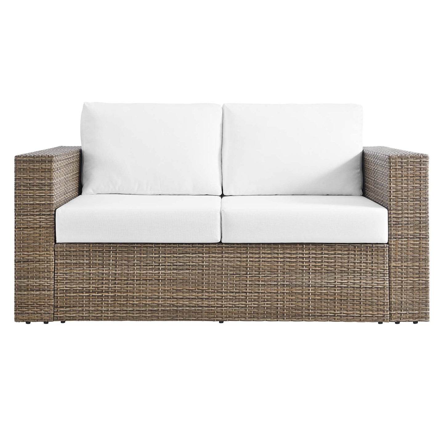Convene 4-Piece Outdoor Patio Furniture Set in Cappuccino White by Modway (EEI-6328) Conversation Set Modway 