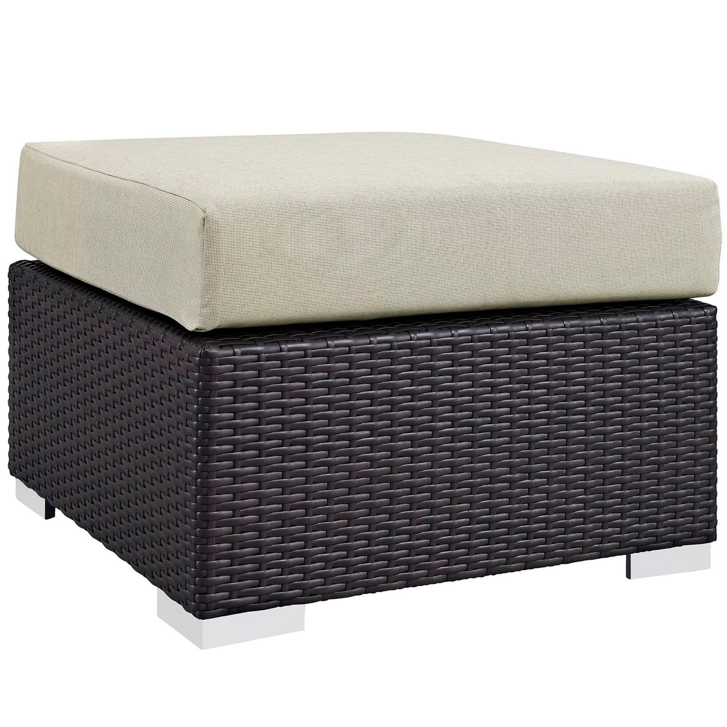 Convene 4 Piece Outdoor Patio Sectional Set in Espresso Beige by Modway Conversation Set Modway 