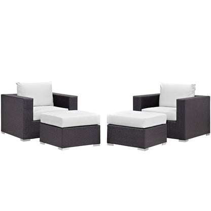 Convene 4 Piece Outdoor Patio Sectional Set in Espresso White by Modway (EEI-2202) Sectional Set Modway 