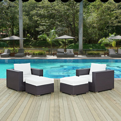 Convene 4 Piece Outdoor Patio Sectional Set in Espresso White by Modway (EEI-2202) Sectional Set Modway 