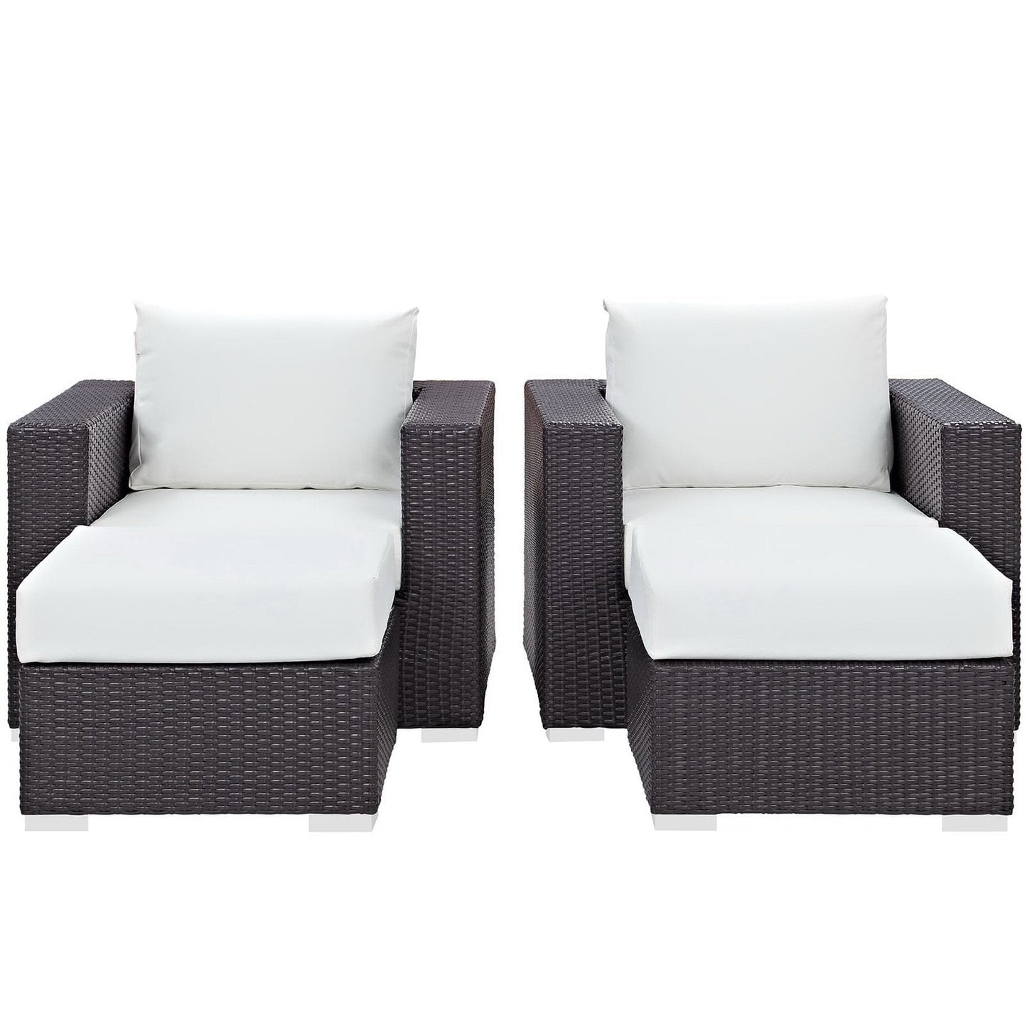 Convene 4 Piece Outdoor Patio Sectional Set in Espresso White by Modway (EEI-2202) Sectional Set Modway 