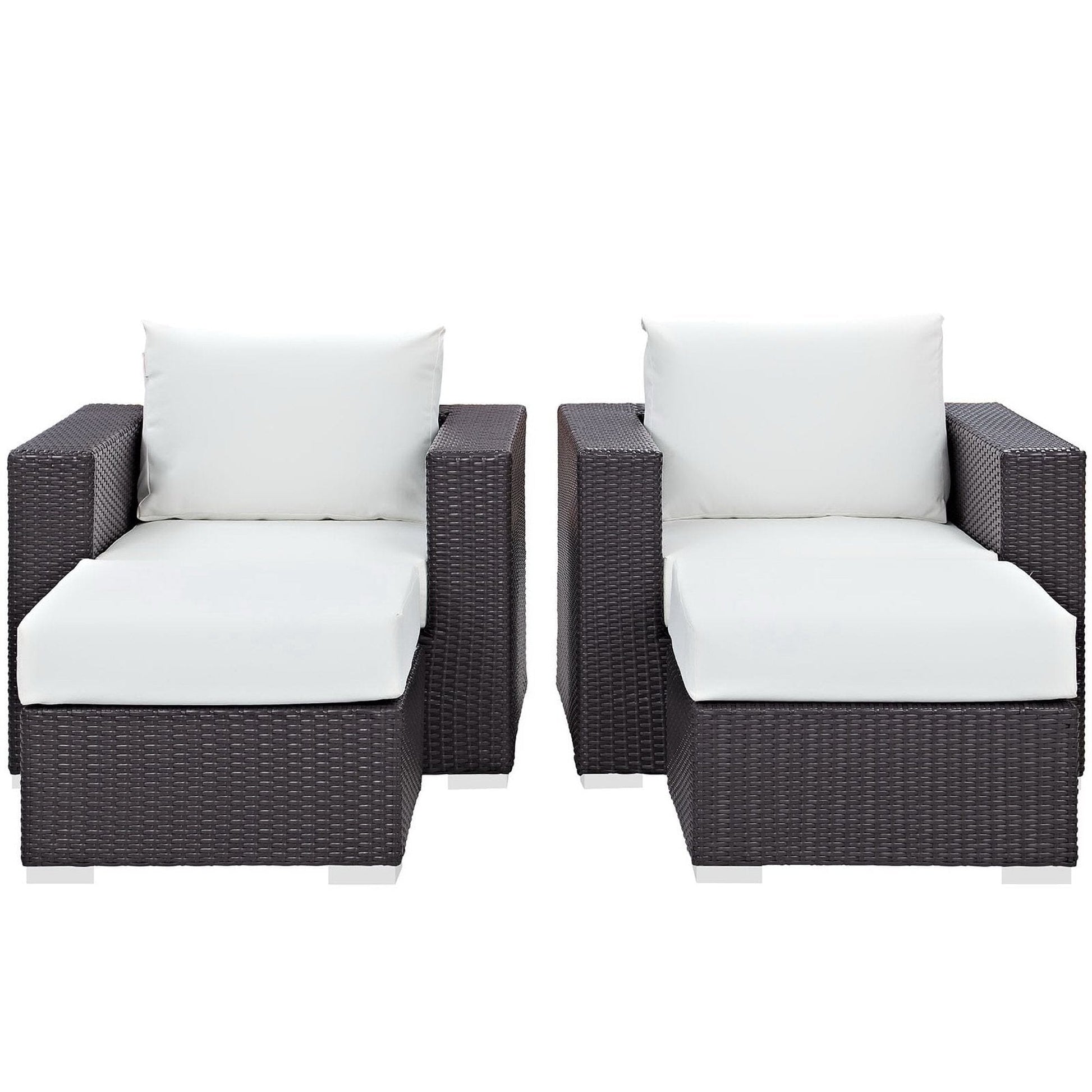 Convene 4 Piece Outdoor Patio Sectional Set in Espresso White by Modway (EEI-2202) Sectional Set Modway 