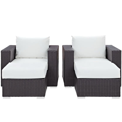 Convene 4 Piece Outdoor Patio Sectional Set in Espresso White by Modway (EEI-2202) Sectional Set Modway 