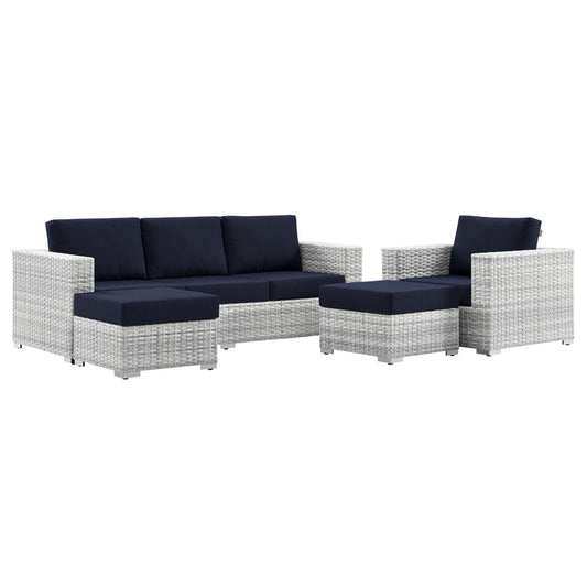 Convene 4-Piece Outdoor Patio Set in Light Gray Navy by Modway (EEI-5451) Conversation Set Modway 